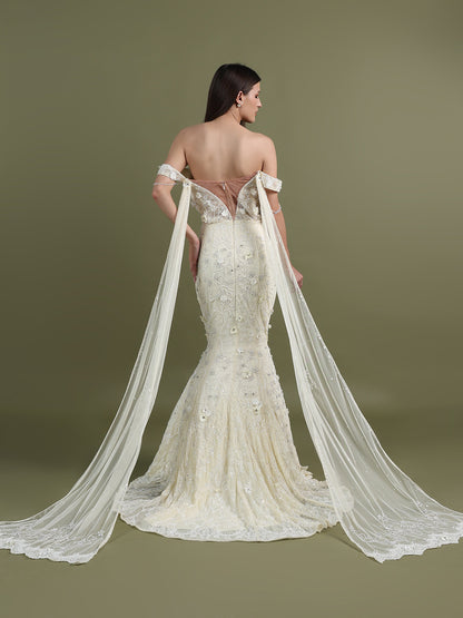 CREME MERMAID GOWN