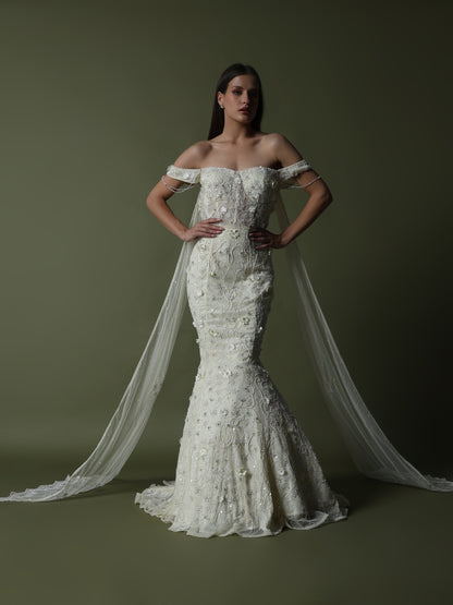 CREME MERMAID GOWN