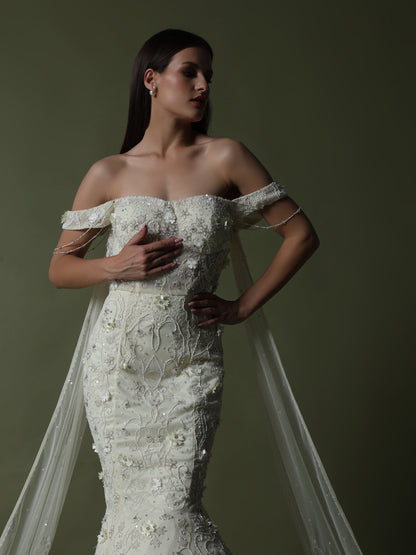 CREME MERMAID GOWN