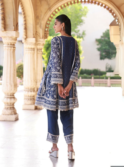 Anmika Organza Navy Kurta Set