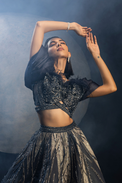 Allure of Midnight Lehenga
