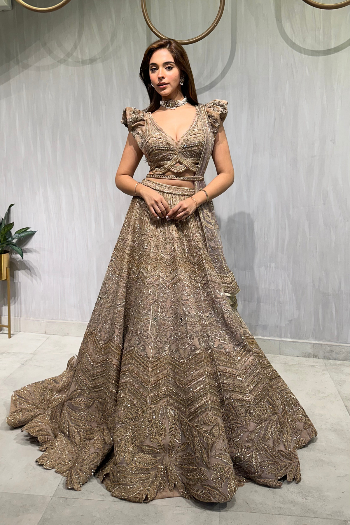 PRIYA DORA IN GOLDEN LEHENGA