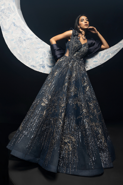 Shivani Pancholi in Midnight Blue Drizzle Gown