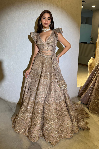 PRIYA DORA IN GOLDEN LEHENGA