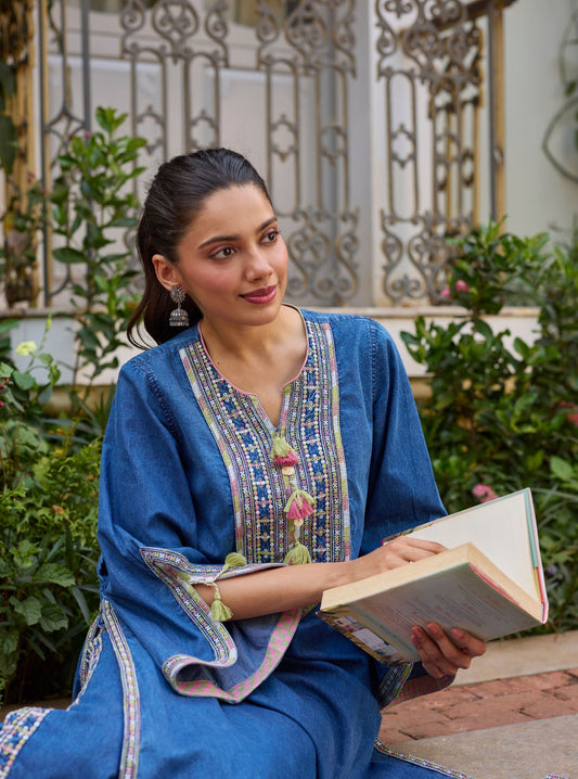 Tivo Denim Kurta Set