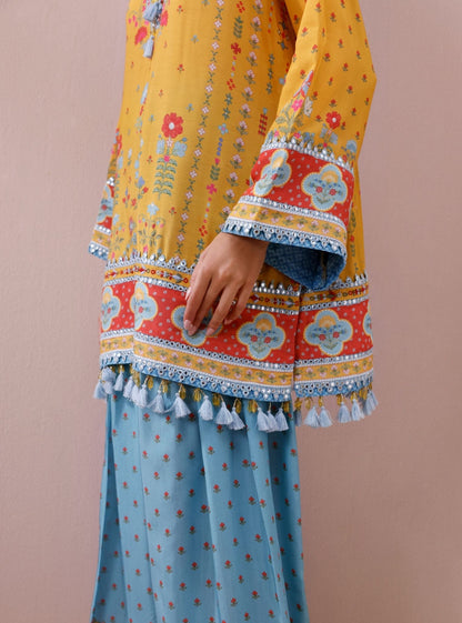 Arohi Lawn Printed White Long Kurta Set