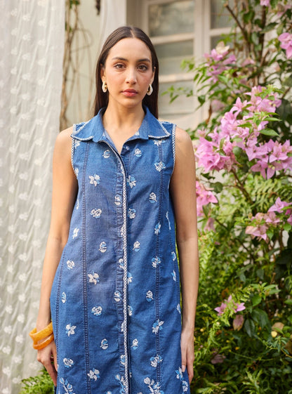 Bhumi Denim Long Shirt Co-ord Set