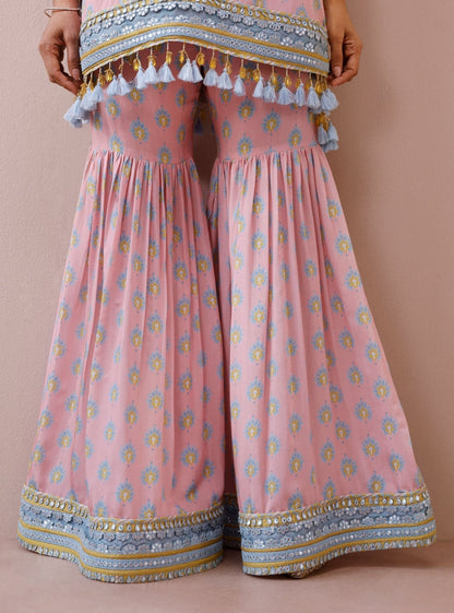 Ayra Lawn Printed Pink Kurta with Garara