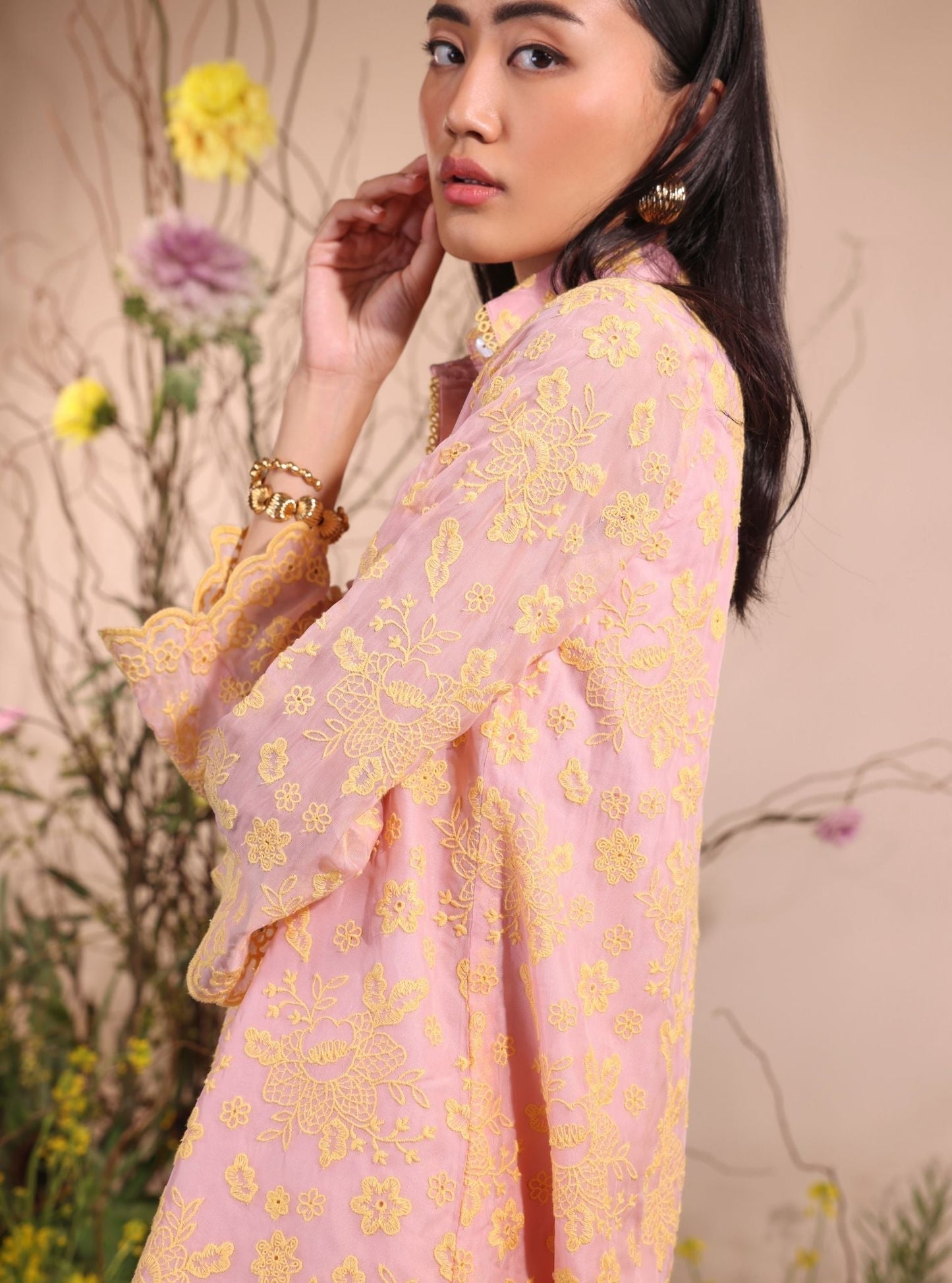 Lev Organza Pink Co-ord Set