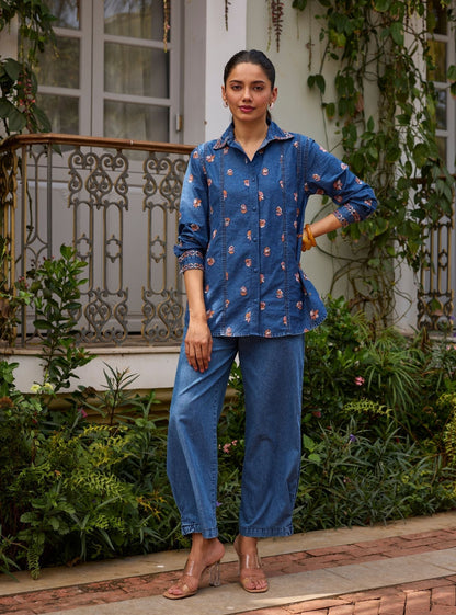 Tvisha Denim Pink Shirt Set