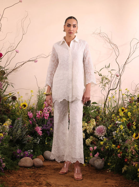 Lev Organza Off White Co-ord Set