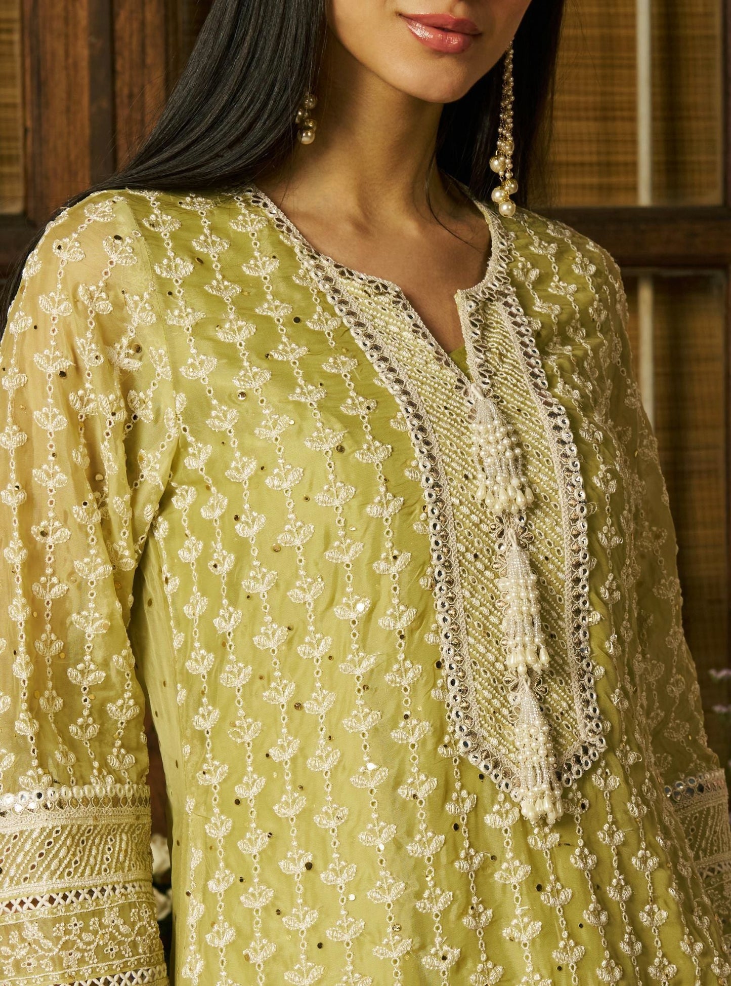 Kilol Organza Lime Kurta Set