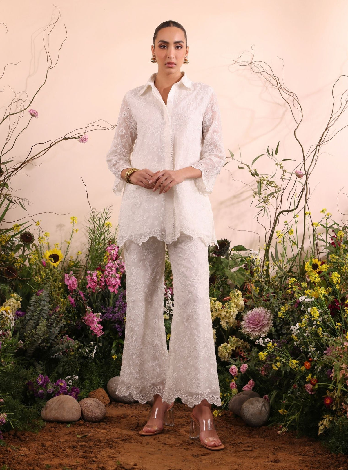 Lev Organza Off White Co-ord Set
