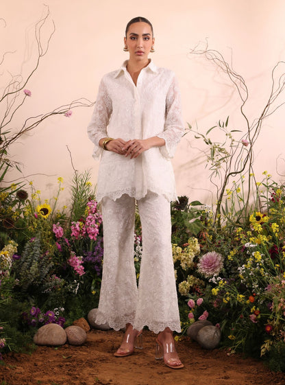 Lev Organza Off White Co-ord Set