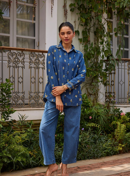 Tvisha Denim Yellow Shirt Set
