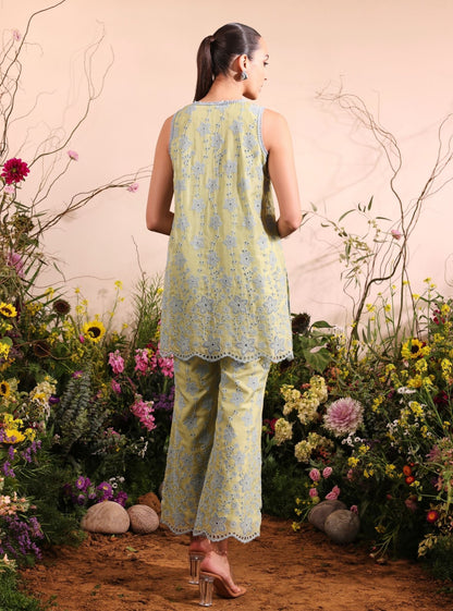Viggo Organza Lime Co-ord Set