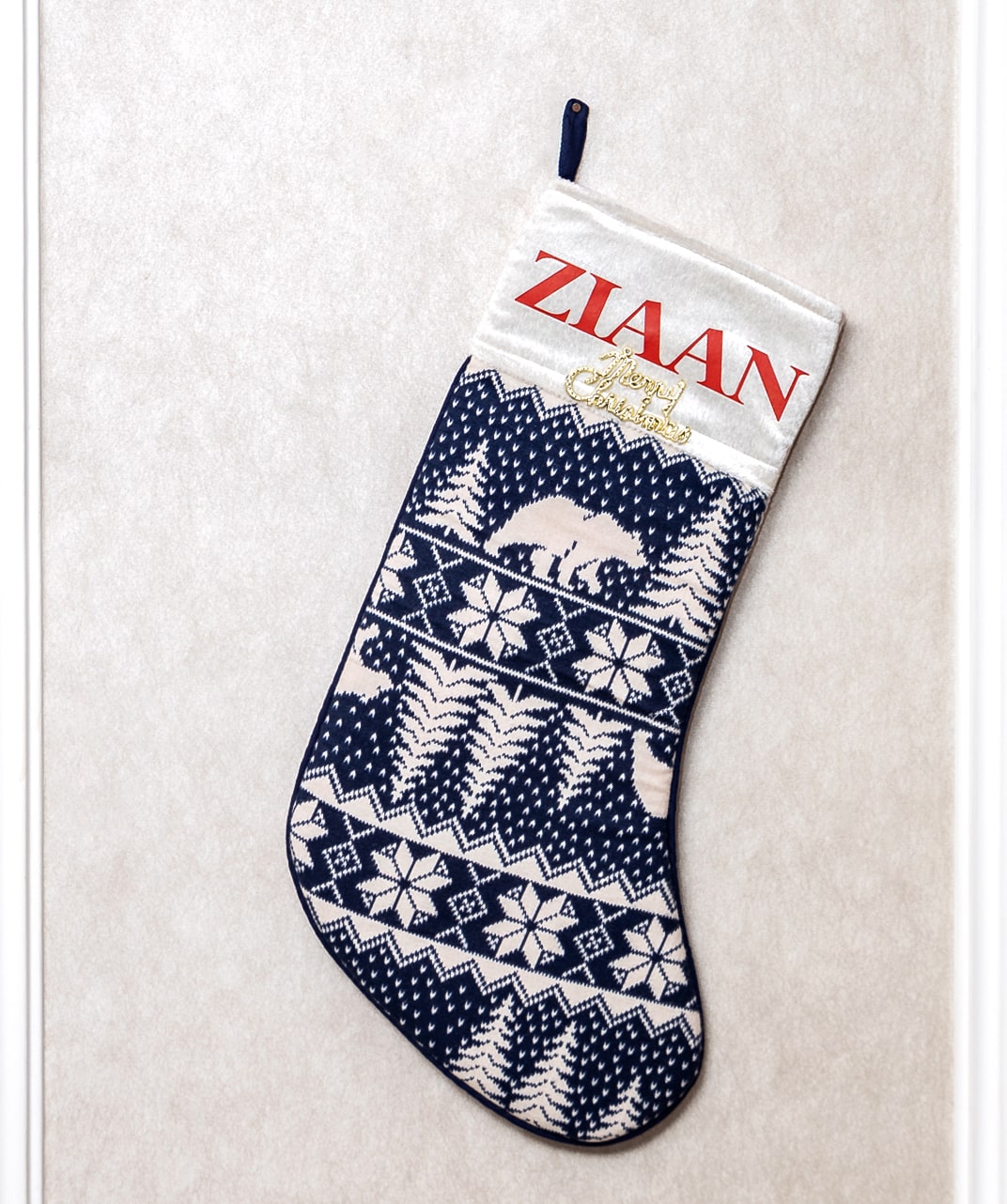 Blue Reindeer Stocking - The Pony & Peony Co.