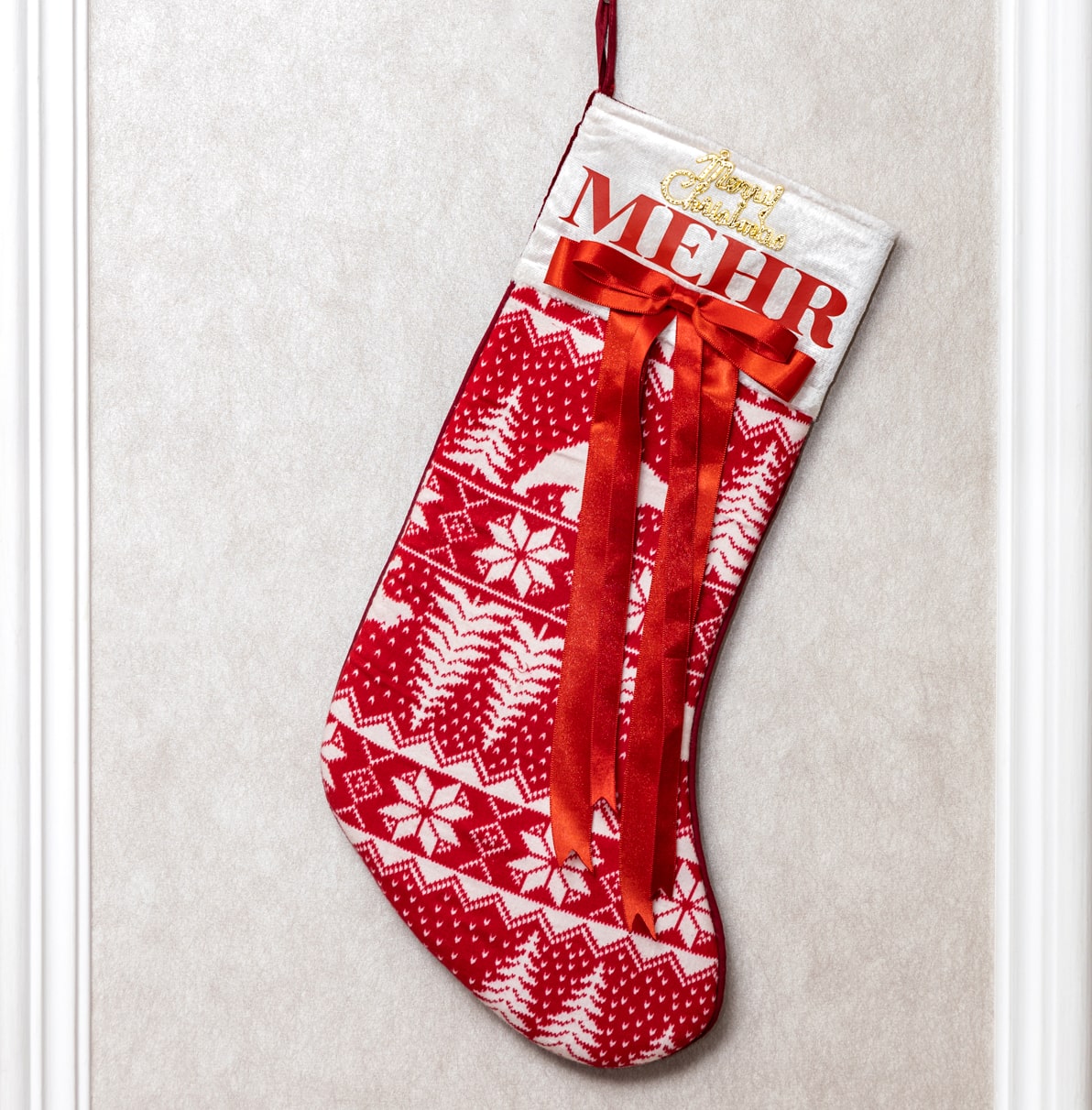 Red Reindeer Stocking - The Pony & Peony Co.