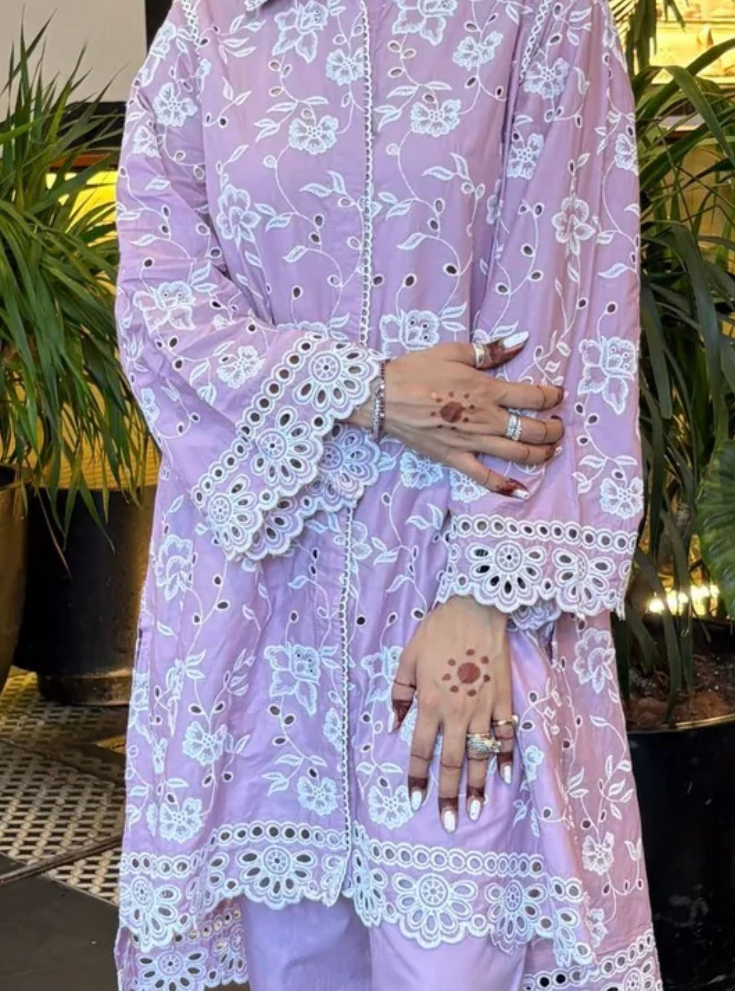 Victoria Pima Satin lilac Co-ord Set