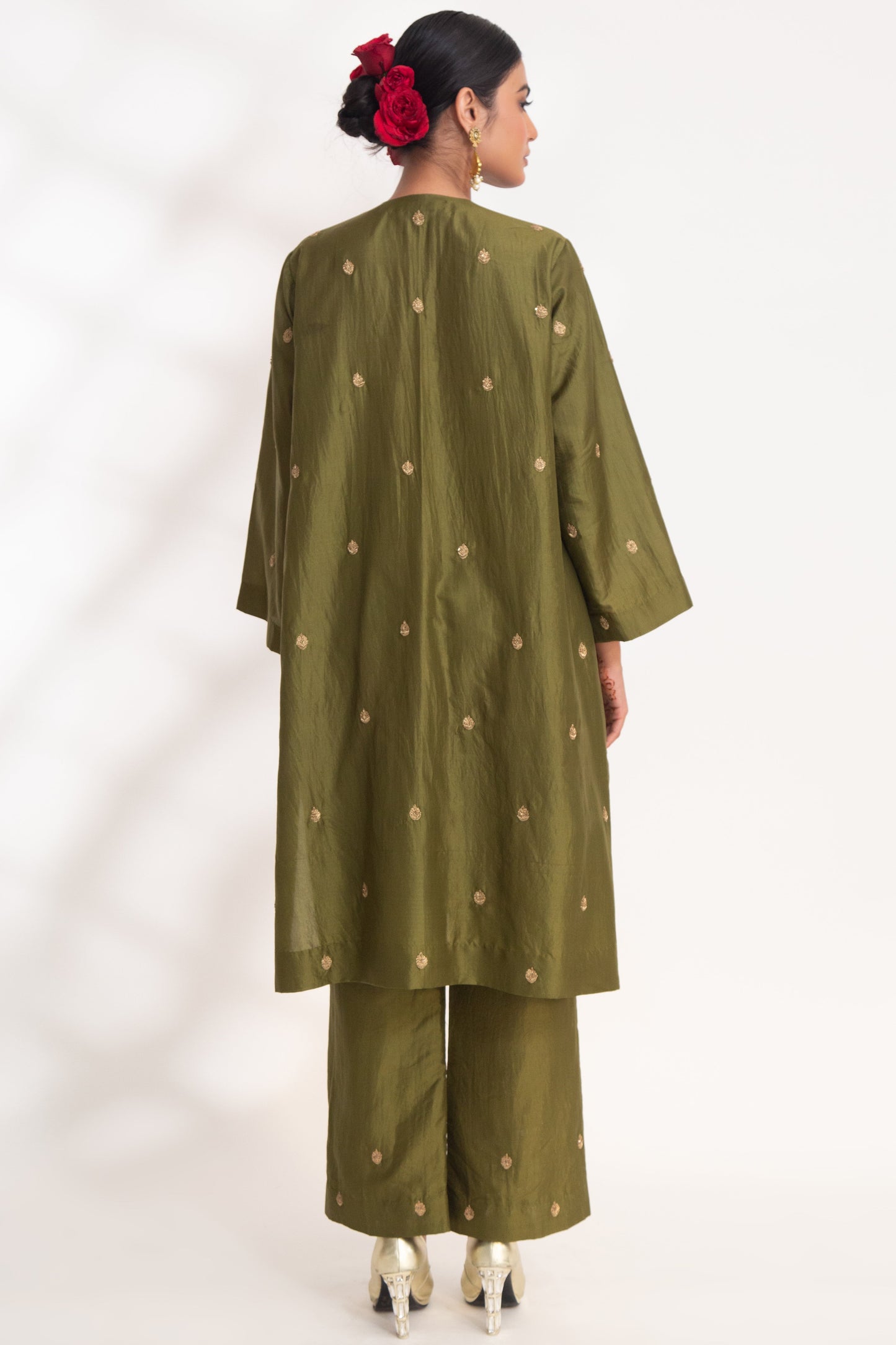Ojal Kurta Set Henna Green