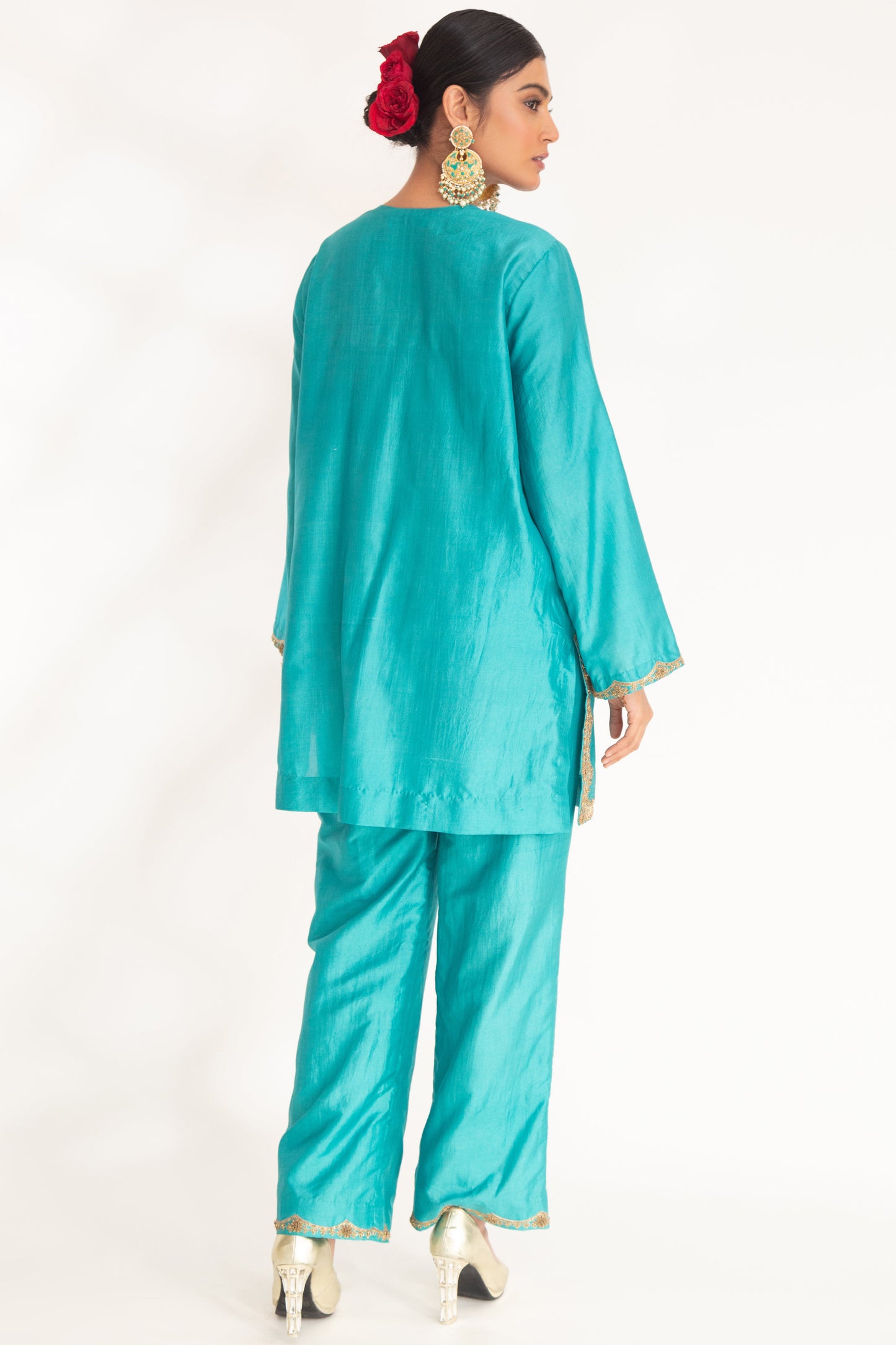 Lekha Kurta Set Firozi