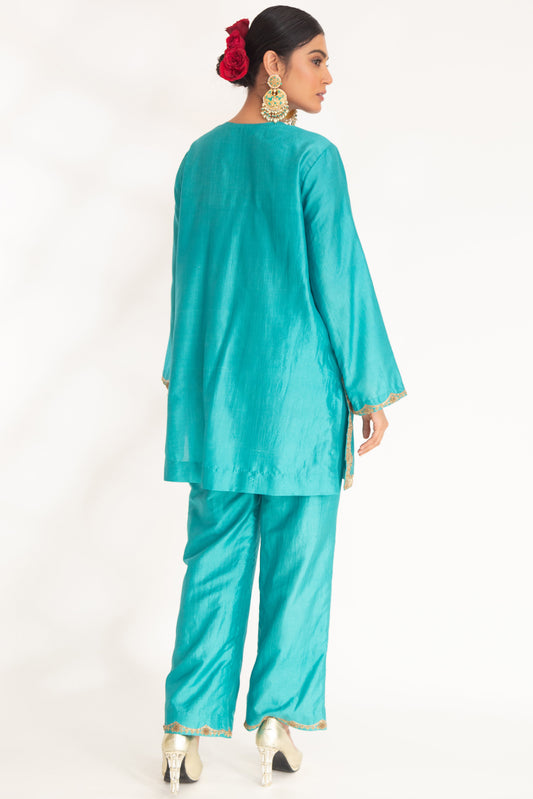 Lekha Kurta Set Firozi