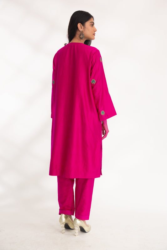 Devya Kurta Set Magenta Pink