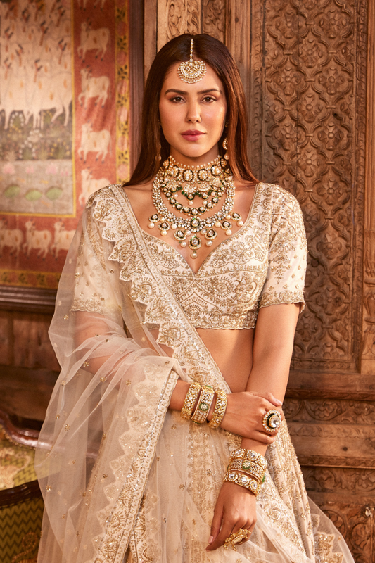 Sonam Bajwa in Gauri Lehenga Set
