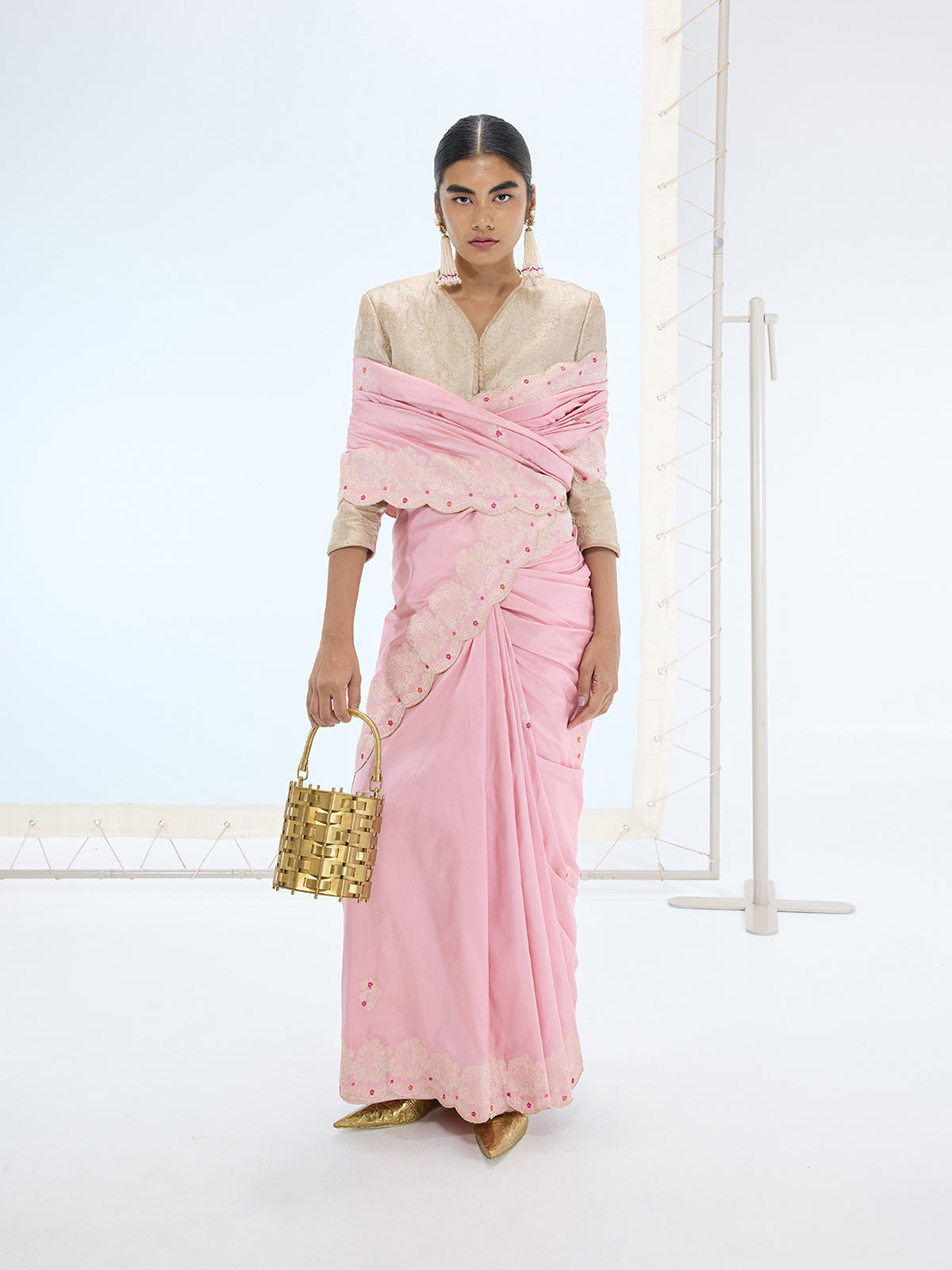The Candice Saree in Blush Pink