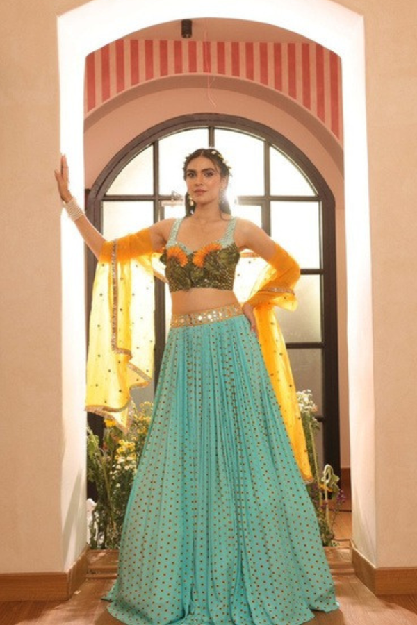 Sea-Blooming Sunflower Lehenga
