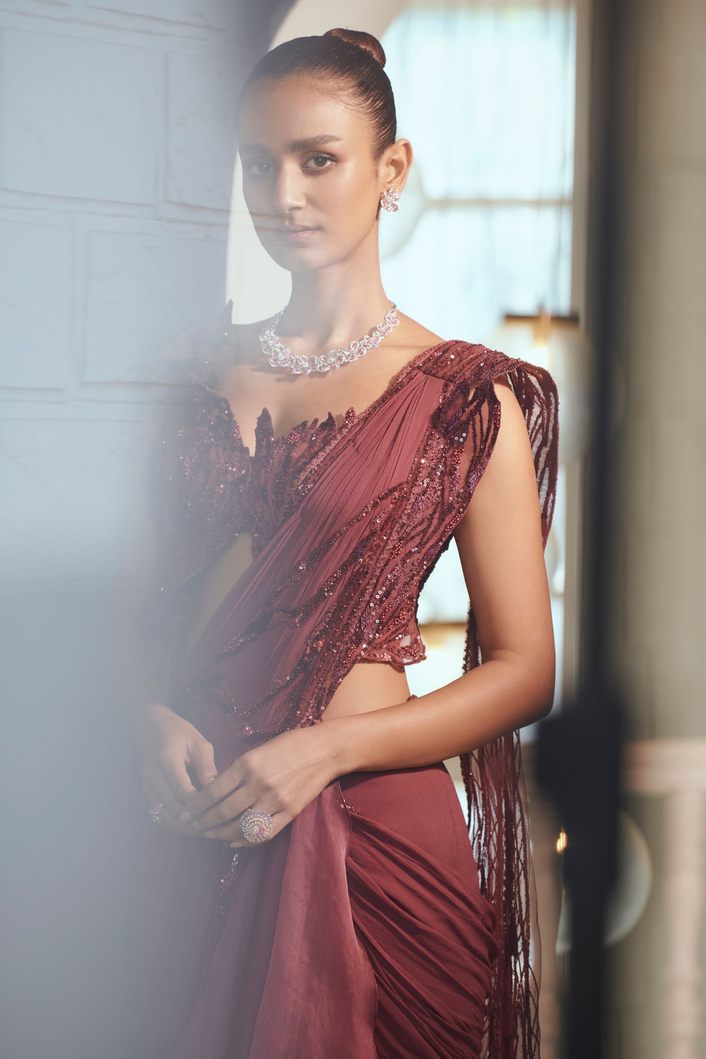 Boysenberry Drape Saree
