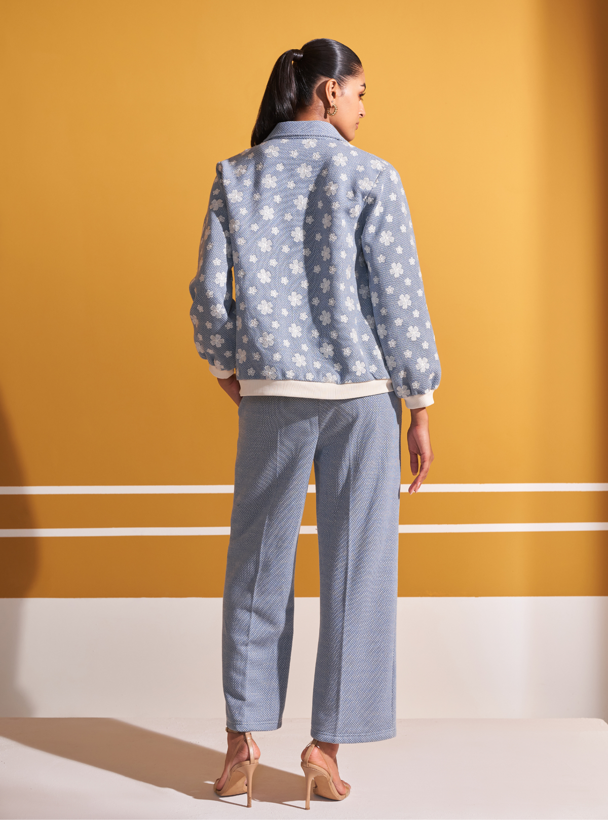 Edith Lurex Knit Blue Co-ord Set