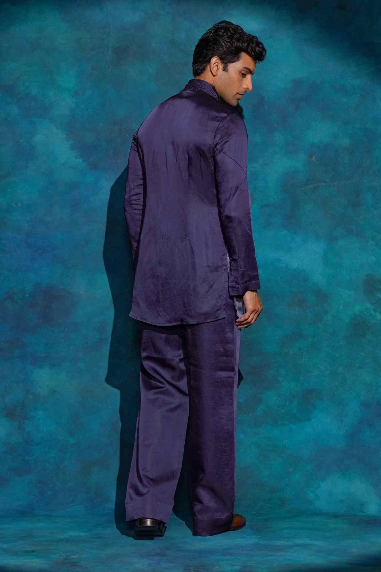 OCEANIC PURPLE OMBRE SHORT KURTA SET