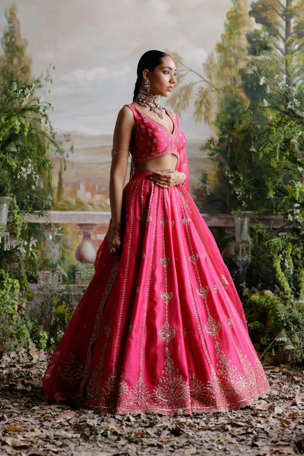 Simran Sethi Bedi in Gulafsha Lehenga