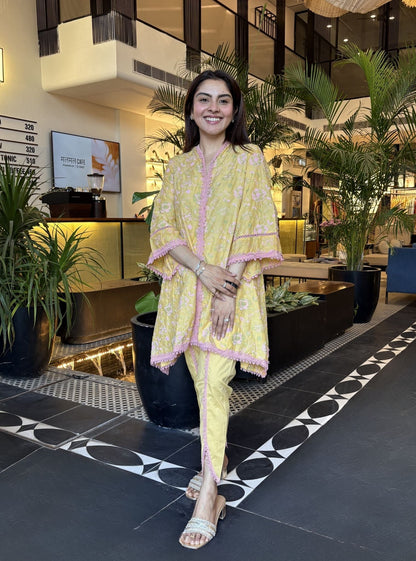 Falguni Supima Cotton Mustard Kurta Set