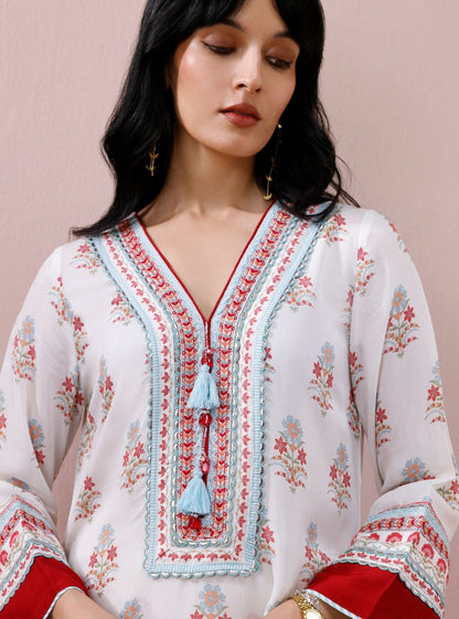 Zela Lawn Printed Off-White Kurta Set