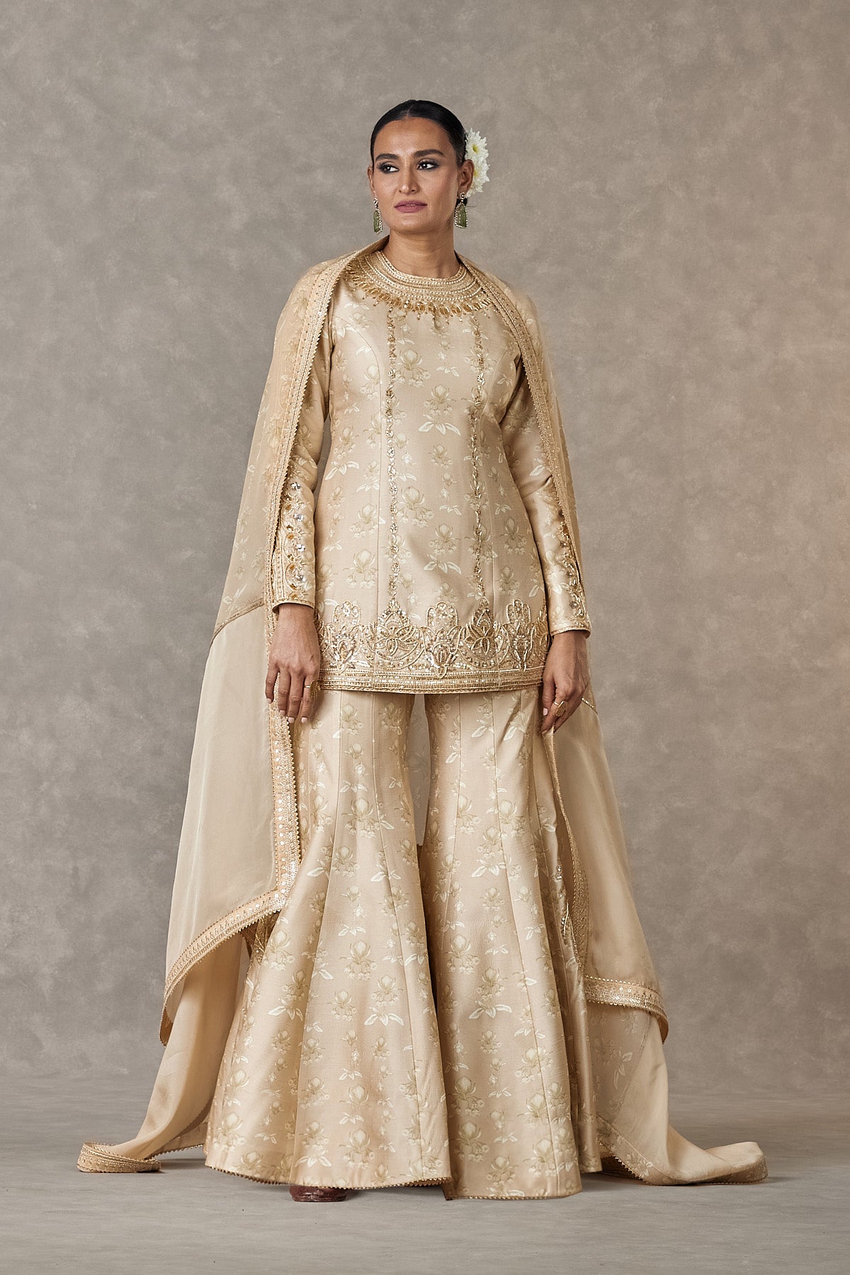 Beige Narangi Bagh Sharara Set