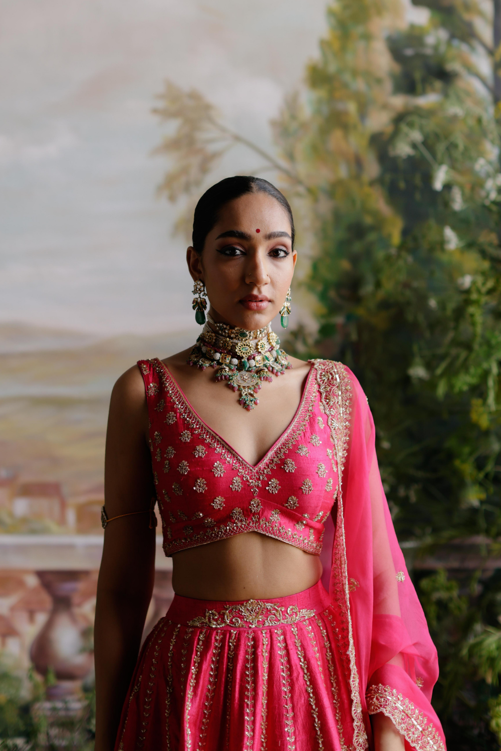 Simran Sethi Bedi in Gulafsha Lehenga
