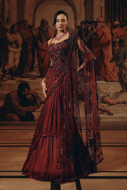 Crimson Radiance saree