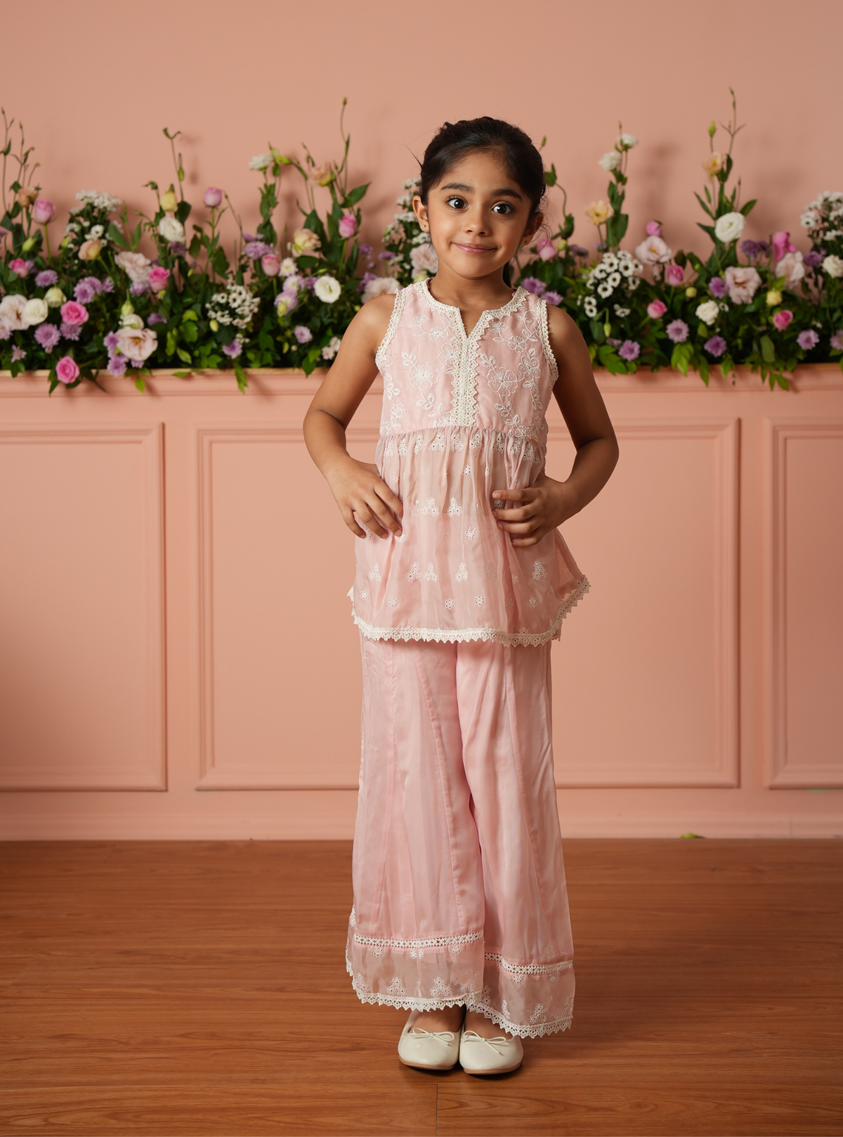 Wynnora Organza Pink Kurta Set