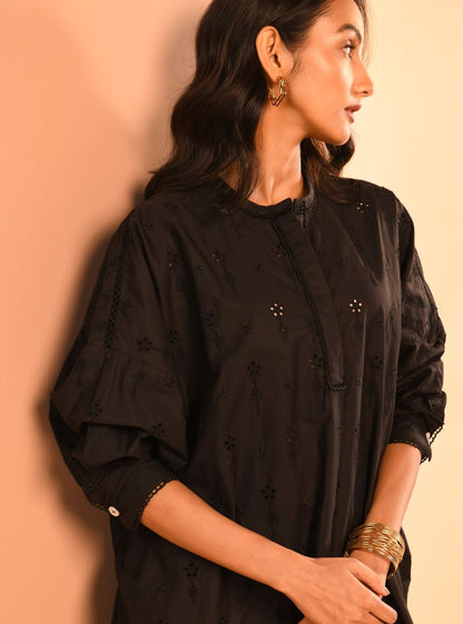 Oriana Supima Cotton Black Co-ord Set