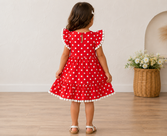 Red polka dot dress