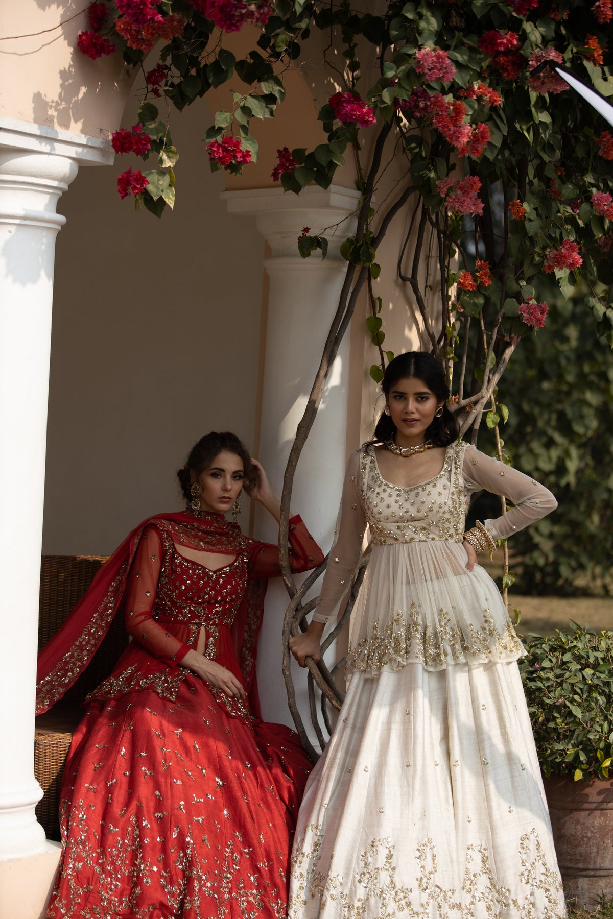 Gold Sequins Raw Silk Lehenga With Peplum Work Blouse