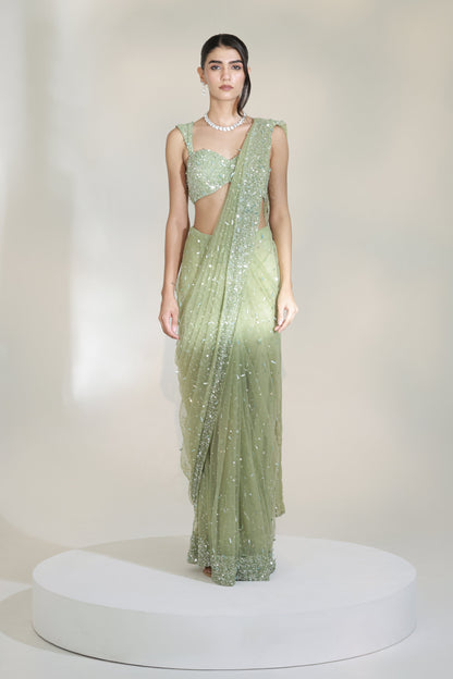 SAGE GLAM SAREE SET