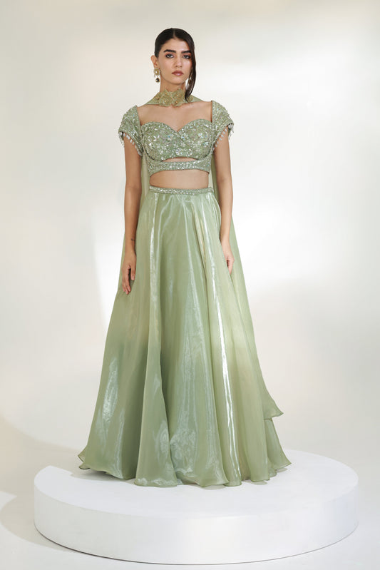 SAGE LUXE LEHENGA SET