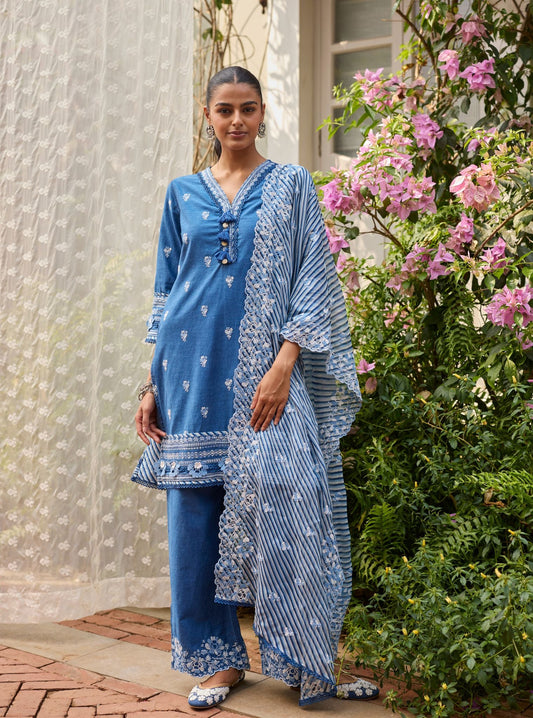 Sero Denim Kurta Set