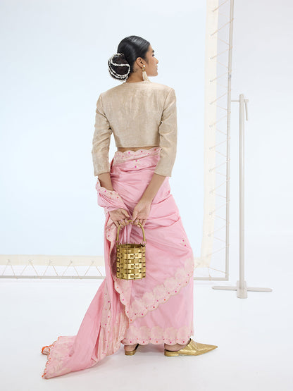 The Candice Saree in Blush Pink