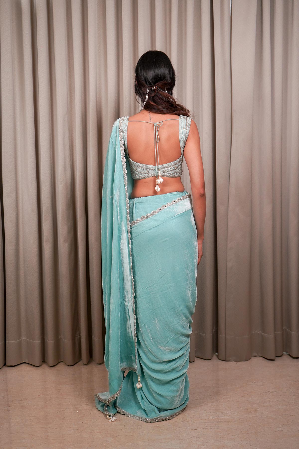 Velvet Saree Set