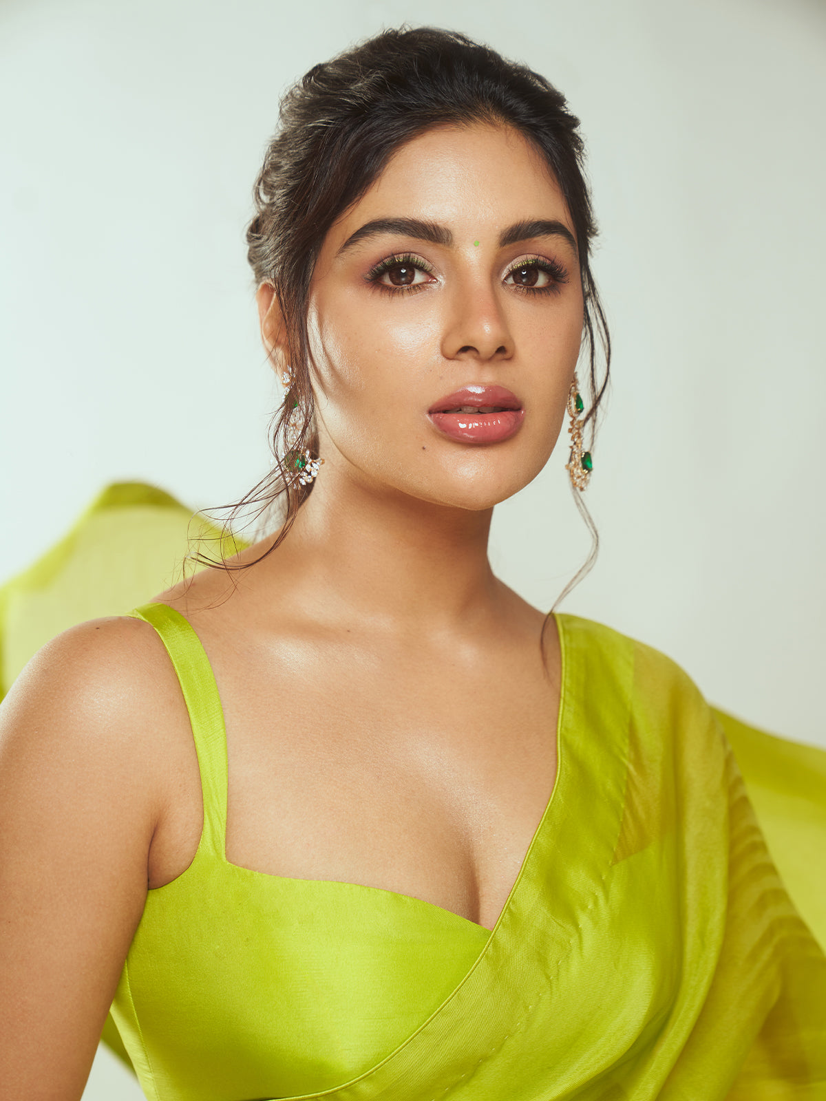 Handwoven Lime Green Organza Saree