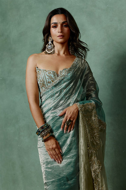 Ocean Breeze Corset Saree